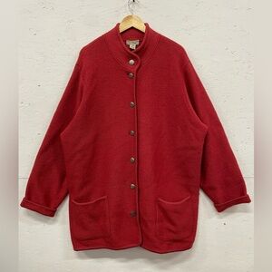 Vintage LL Bean 100% Wool Boiled Thick Button Down Sweater Jacket, Size 3X